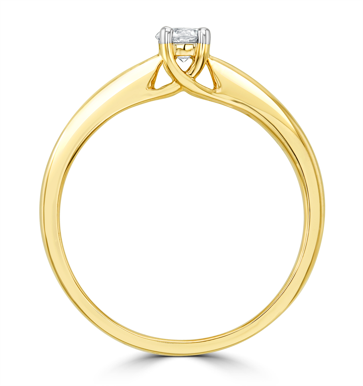 TAPERED DESIGN LAB DIAMOND ENGAGEMENT RING 0.25CT H/SI IN 9K GOLD - Image 3