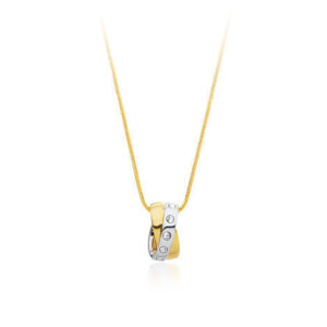 2 Tone Pendant Set Embellished with Crystals from