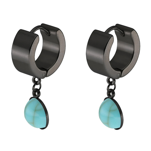 Drop Earrings - Jet Black