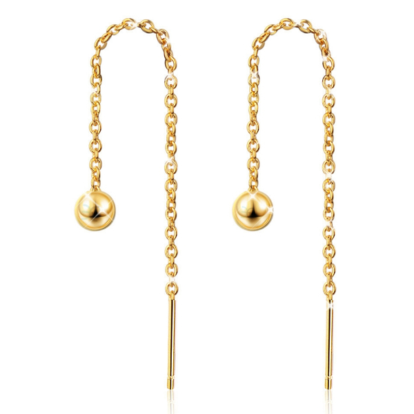 Slender Drop Earrings Gold