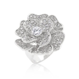 Floral Elegance Ring in White Gold