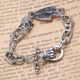 Sterling Silver 925 Skull Shield Bracelet Factory Direct，The Primary Sources，Boutique Spot