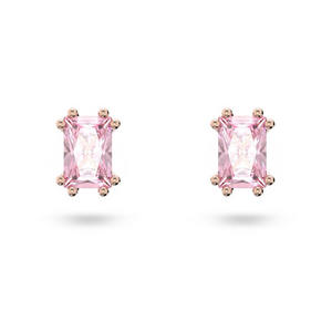 Stilla Rose Metal Pink Crystal Stud Earrings