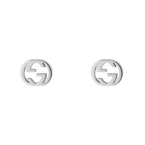 Interlocking G 18ct White Gold Stud Earrings