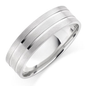 9ct White Gold Men's Wedding Ring