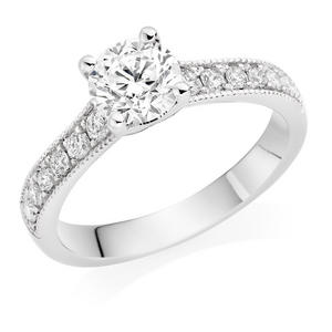 Once Platinum Diamond Solitaire Ring