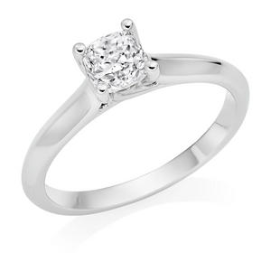 Emma Platinum Diamond Royal Asscher Cushion Cut Solitaire Ring