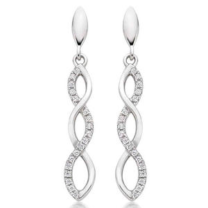 Silver Cubic Zirconia Infinity Drop Earrings