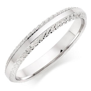 18ct White Gold Sparkle Cut Ladies Ring