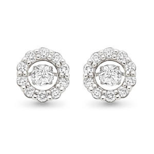Dance 9ct White Gold Diamond Halo Earrings