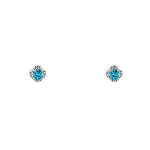 Interlocking G 18ct White Gold Blue Topaz Earrings