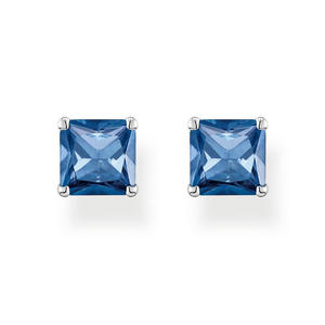 Silver Blue Stud Earrings