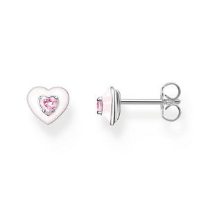 Pink Cubic Zirconia Heart Earrings