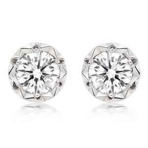 9ct White Gold Diamond Stud Earrings