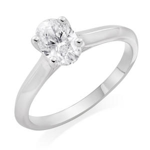 Charlotte Platinum Diamond Oval Cut Solitaire Ring