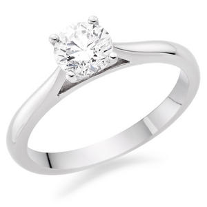 Once Platinum Diamond Solitaire Ring