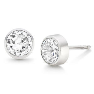 9ct White Gold Cubic Zirconia Stud Earrings