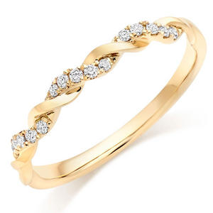 Entwine 18ct Gold Diamond Twist Wedding Ring