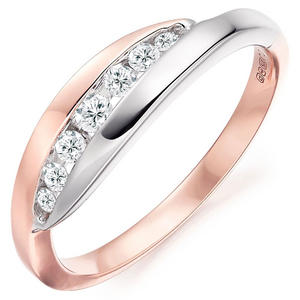 Era Embrace 9ct White Gold and Rose Gold Diamond Ring