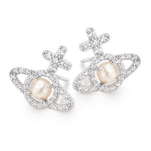 Olympia Cubic Zirconia Pearl Earrings