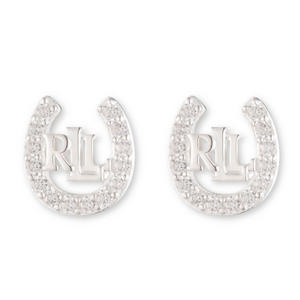 Horseshoe Silver Cubic Zirconia Earrings