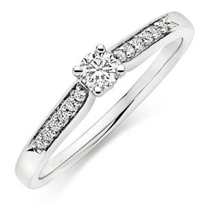 9ct White Gold Diamond Solitaire Ring