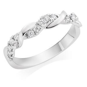 Entwine Platinum Diamond Twist Wedding Ring