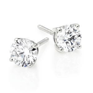 Once 18ct White Gold Diamond Solitaire Earrings