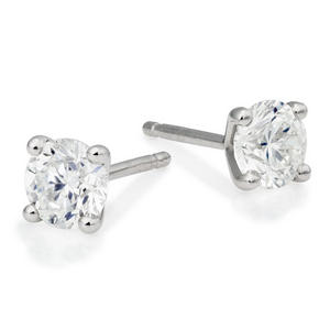 Platinum Diamond Solitaire Earrings