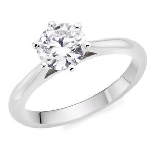 Once Platinum Diamond Solitaire Ring