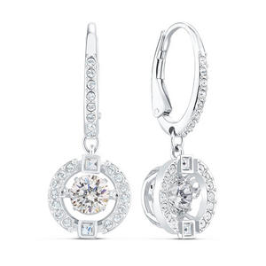 Sparkling Dance Silver Tone Drop Earrings