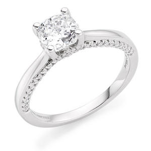 Louise Platinum Diamond Royal Asscher Cushion Cut Solitaire Ring