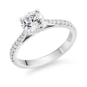 Once Platinum Diamond Solitaire Ring