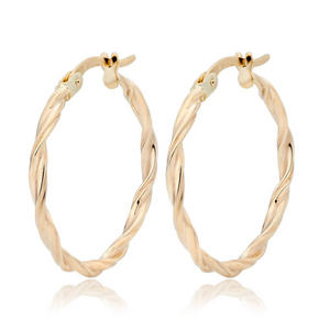 9ct Gold Twist Hoop Earrings