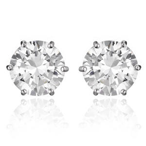 9ct White Gold Cubic Zirconia Stud Earrings
