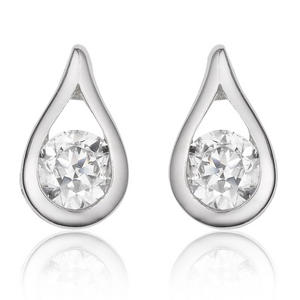 9ct White Gold Cubic Zirconia Stud Earrings