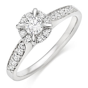 Platinum Diamond Halo Ring