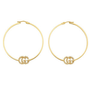 GG Running 18ct Gold Diamond Hoop Earrings