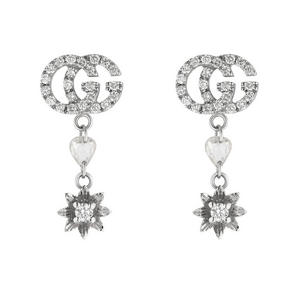 Flora 18ct White Gold Diamond Drop Earrings