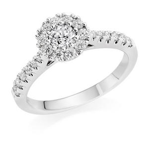 Platinum Diamond Halo Ring