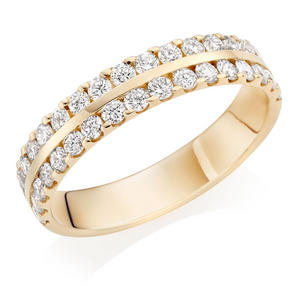 18ct Gold Diamond Double Row Wedding Ring