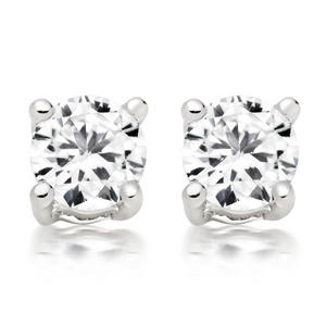 Silver Cubic Zirconia Stud Earrings