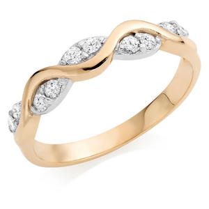 9ct Gold Cubic Zirconia Twist Ring