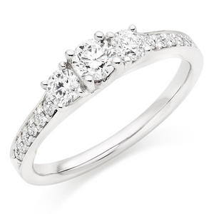 Platinum Diamond Three Stone Ring
