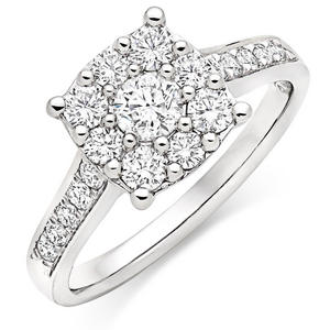 Platinum Diamond Cluster Ring