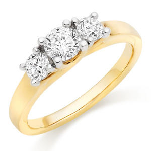 18ct Gold Diamond Three Stone Ring