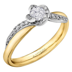 Wind's Embrace 18ct Gold and White Gold Diamond Solitaire Ring