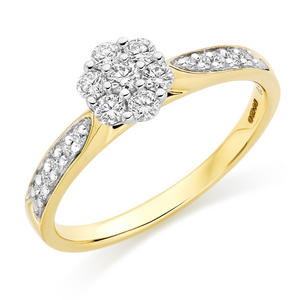 18ct Gold Diamond Cluster Ring