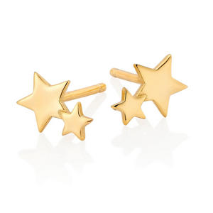 Gold Plated Silver Star Stud Earrings