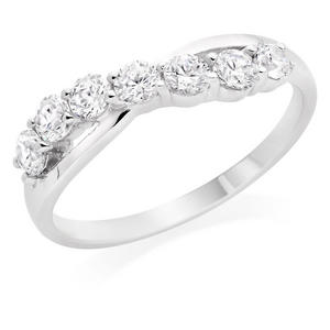 9ct White Gold Cubic Zirconia Twist Ring